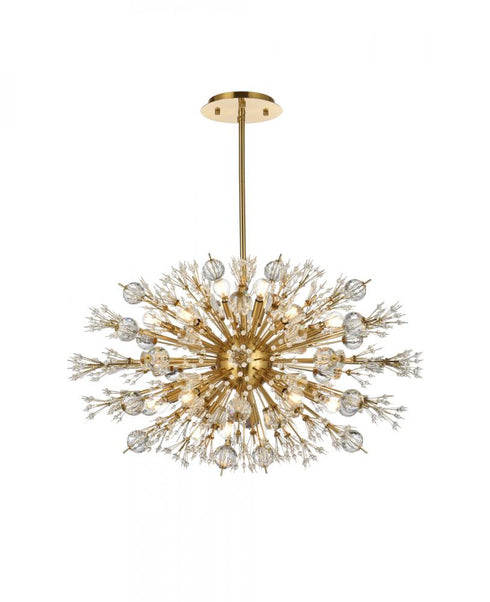 Elegant Lighting Vera 36 inch crystal starburst oval pendant in black Model: 2550D36BK