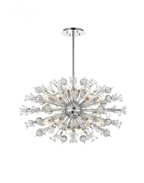 Elegant Lighting Vera 36 inch crystal starburst oval pendant in black Model: 2550D36BK
