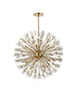 Elegant Lighting Vera 38 inch crystal starburst round pendant in black Model: 2550D38BK