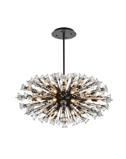 Elegant Lighting Vera 42 inch crystal starburst oval pendant in black Model: 2550D42BK