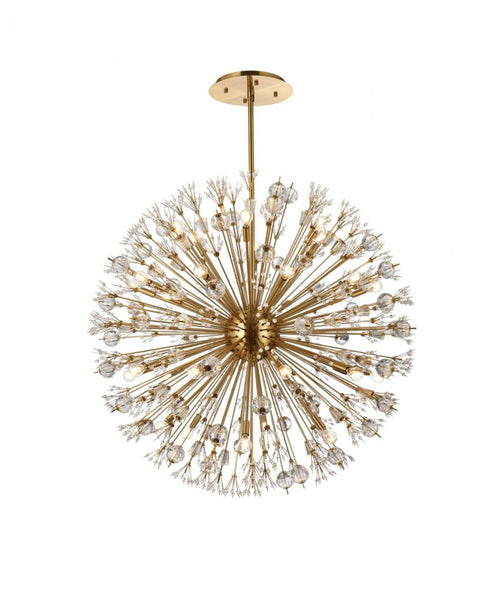 Elegant Lighting Vera 44 inch crystal starburst round pendant in black Model: 2550D44BK