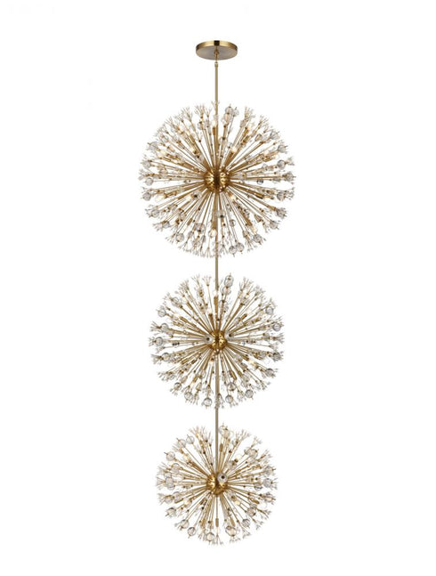 Elegant Lighting Vera 44 inch three tiers crystal starburst chandelier in black Model: 2550G44L3BK
