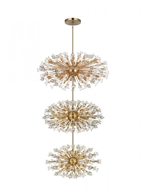 Elegant Lighting Vera 48 inch three tiers crystal starburst chandelier in black Model: 2550G48L3BK