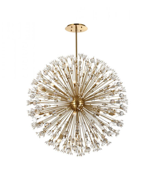 Elegant Lighting Vera 50 inch crystal starburst round pendant in black Model: 2550D50BK