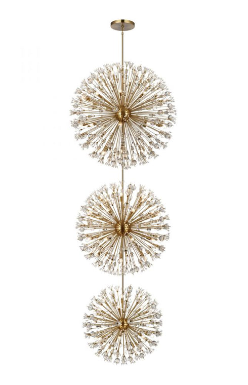 Elegant Lighting Vera 50 inch three tiers crystal starburst chandelier in black Model: 2550G50L3BK