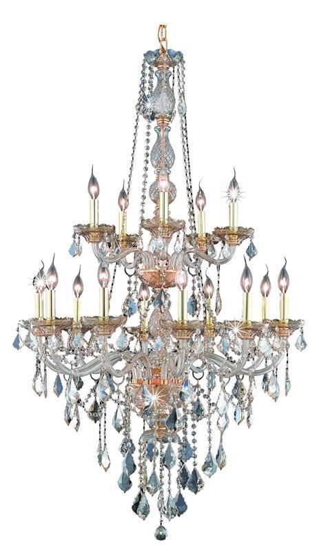 Elegant Lighting Verona 15 Light Foye Hallway in Royal Cut Golden Shadow (Champagne) Finish Model: 7815G33GS-GS/RC