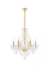 Elegant Lighting Verona 6 light in Chrome Chandelier Golden Teak (Smoky) Royal Cut Crystal Model: V7856D24C-GT/RC