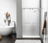 Elegant Lighting Warren Semi frameless Shower Door 48x76 in Brushed Gold Model: SD303-4876BGD