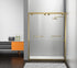 Elegant Lighting Warren Semi frameless Shower Door 48x76 in Brushed Gold Model: SD303-4876BGD