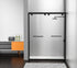 Elegant Lighting Warren Semi frameless Shower Door 48x76 in Brushed Gold Model: SD303-4876BGD