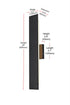 Elegant Lighting Waylen 4.5 x 24 inch Outdoor Wall Sconce in Black Model: OD506W24BK