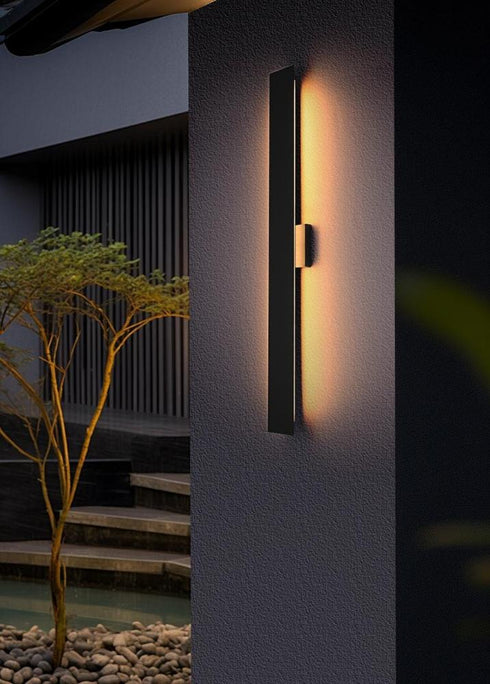 Elegant Lighting Waylen 4.5 x 40 inch Outdoor Wall Sconce in Black Model: OD506W40BK