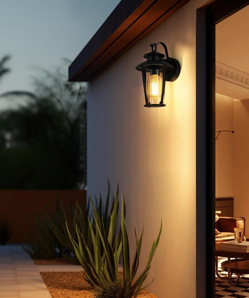 Elegant Lighting Wensley 7 inch Outdoor Pendant in Black Model: OD326W13BK