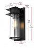Elegant Lighting Westmont 7 inch Outdoor Pendant in Black Model: OD363W14BK