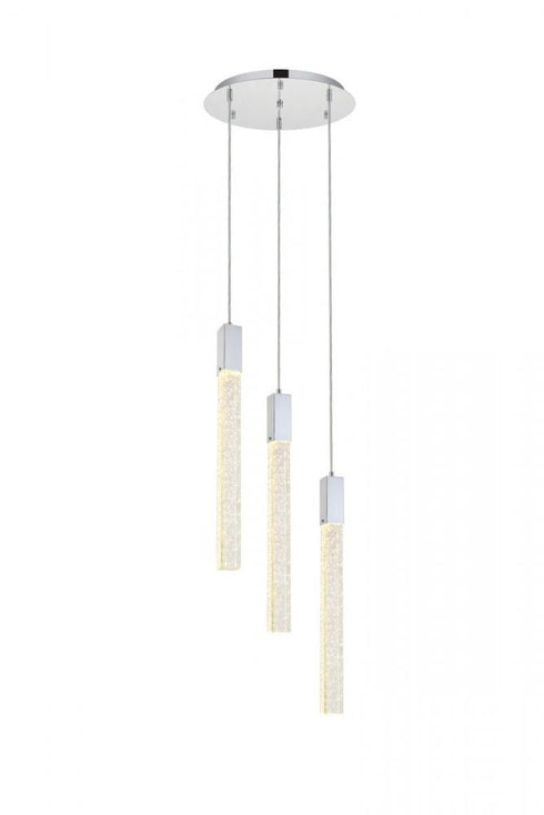 Elegant Lighting Weston 3 Light Pendant Model: 2067D16BK
