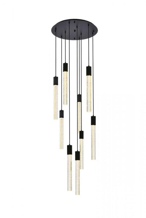 Elegant Lighting Weston 9 Light Pendant Model: 2067D24BK