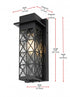 Elegant Lighting Wildey 7 inch Outdoor Pendant in Black Model: OD361W13BK