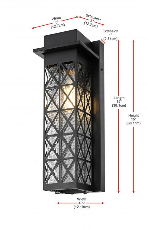 Elegant Lighting Wildey 7 inch Outdoor Pendant in Black Model: OD361W16BK