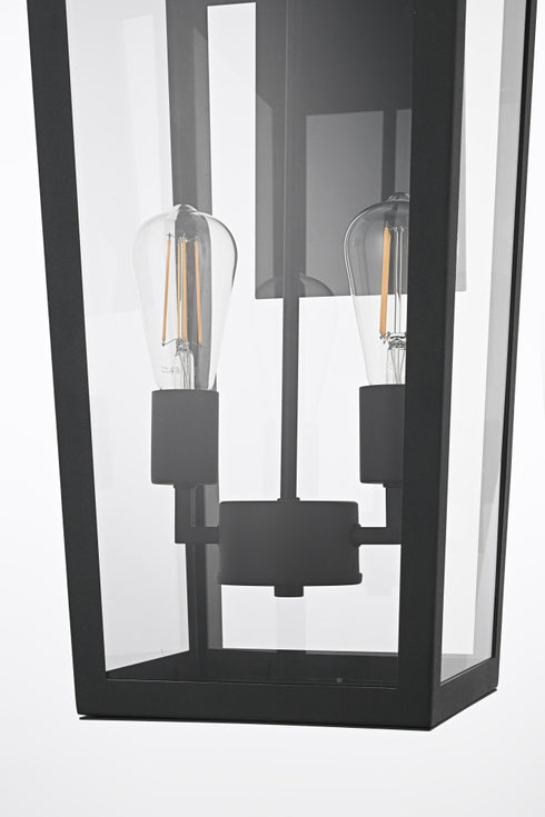 Elegant Lighting William 2 Light Wall Sconce W9.8 Inch E11.3 Inch H23.7 Inch in Black Model: OD405W24BK