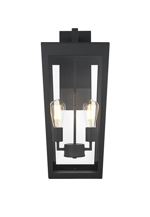 Elegant Lighting William 2 Light Wall Sconce W9.8 Inch E11.3 Inch H23.7 Inch in Black Model: OD405W24BK