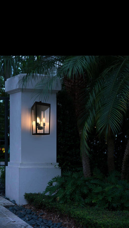 Elegant Lighting William 3 Light Wall Sconce W12.0 Inch E13.5 Inch H28.0 Inch in Black Model: OD405W28BK