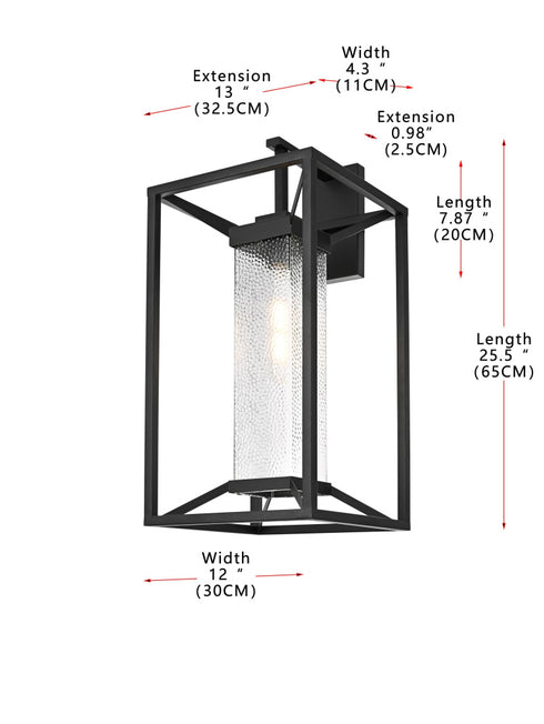 Elegant Lighting Willington 1 Light Wall sconce W12 Inch E13 Inch H25.5 Inch L1 in Black (1Box) Model: OD329W26BK