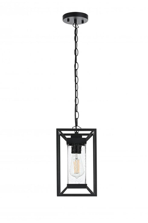 Elegant Lighting Willington 7 inch Outdoor Pendant in Black Model: OD329H13BK