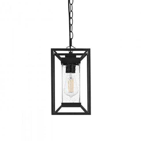 Elegant Lighting Willington 7 inch Outdoor Pendant in Black Model: OD329H13BK