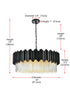 Elegant Lighting Willow 10 Light Pendant D32 Inch H14 Inch L11 Black in Black and Clear Finish Model: 3400D32BK