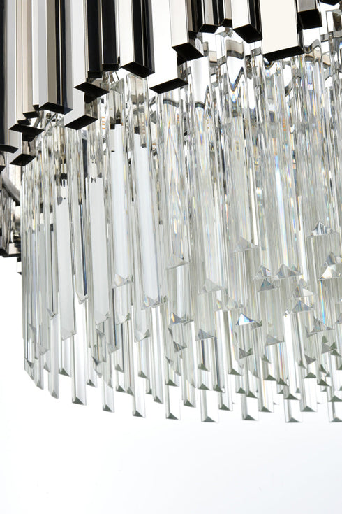Elegant Lighting Willow 10 Light Pendant D32 Inch H14 Inch L11 Chrome in Chrome and Clear Finish Model: 3400D32C