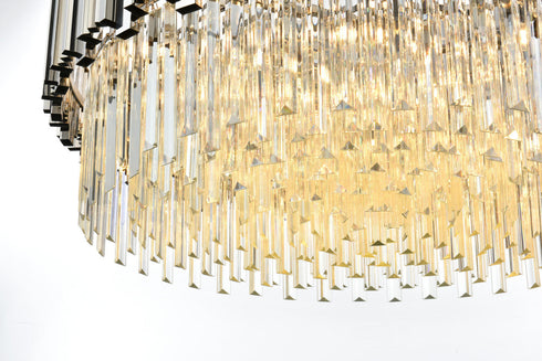 Elegant Lighting Willow 10 Light Pendant D32 Inch H14 Inch L11 Chrome in Chrome and Clear Finish Model: 3400D32C