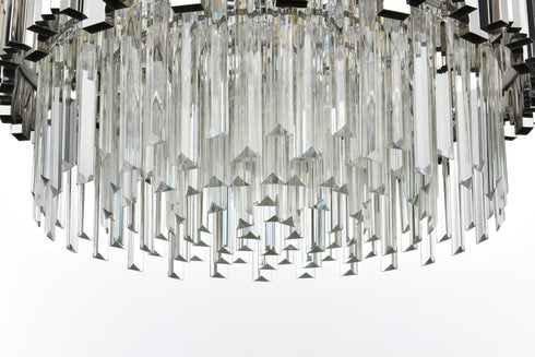 Elegant Lighting Willow 12 Light Pendant D32 Inch H19 Inch L12 Chrome in Chrome and Clear Finish Model: 3400G32C