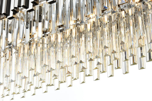 Elegant Lighting Willow 12 Light Pendant L47 Inch W14 Inch H14 Inch L12 Chrome in Chrome and Clear Finish Model: 3401G47C