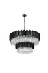 Elegant Lighting Willow 16 Light Pendant D40 Inch H19 Inch L16 Black in Black and Clear Finish Model: 3400G40BK