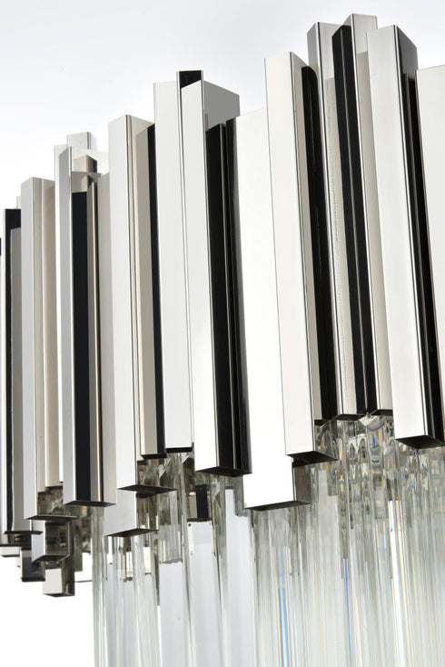 Elegant Lighting Willow 16 Light Pendant D40 Inch H19 Inch L16 Chrome in Chrome and Clear Finish Model: 3400G40C