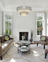 Elegant Lighting Willow 16 Light Pendant D40 Inch H19 Inch L16 Chrome in Chrome and Clear Finish Model: 3400G40C