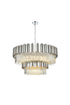 Elegant Lighting Willow 16 Light Pendant D40 Inch H19 Inch L16 Chrome in Chrome and Clear Finish Model: 3400G40C