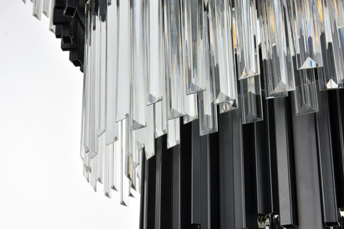 Elegant Lighting Willow 27 Light Pendant D40 Inch H59 Inch L29 Black in Black and Clear Finish Model: 3400GR40BK