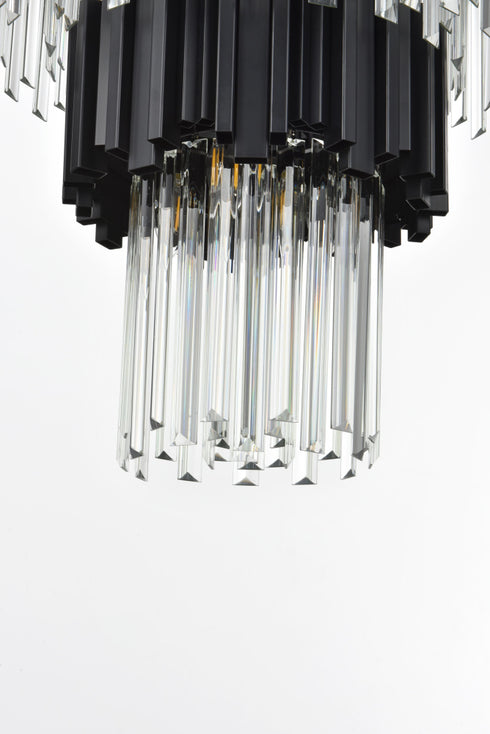 Elegant Lighting Willow 27 Light Pendant D40 Inch H59 Inch L29 Black in Black and Clear Finish Model: 3400GR40BK