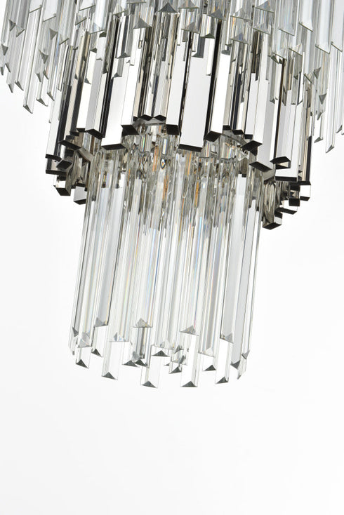 Elegant Lighting Willow 27 Light Pendant D40 Inch H59 Inch L29 Chrome in Chrome and Clear Finish Model: 3400GR40C