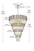 Elegant Lighting Willow 27 Light Pendant D40 Inch H59 Inch L29 Chrome in Chrome and Clear Finish Model: 3400GR40C