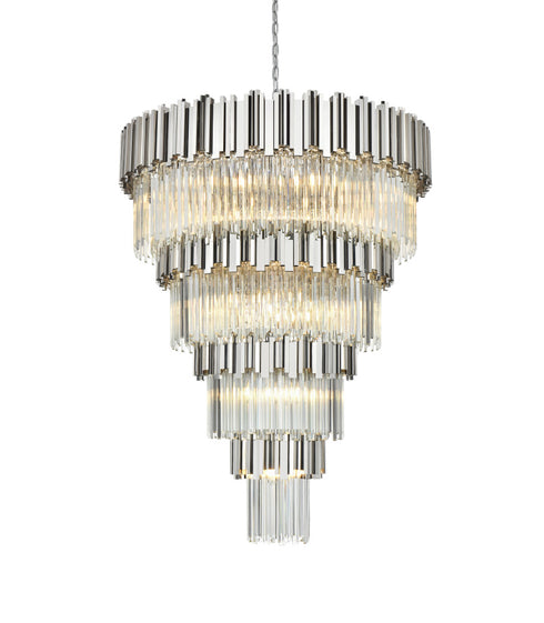 Elegant Lighting Willow 27 Light Pendant D40 Inch H59 Inch L29 Chrome in Chrome and Clear Finish Model: 3400GR40C