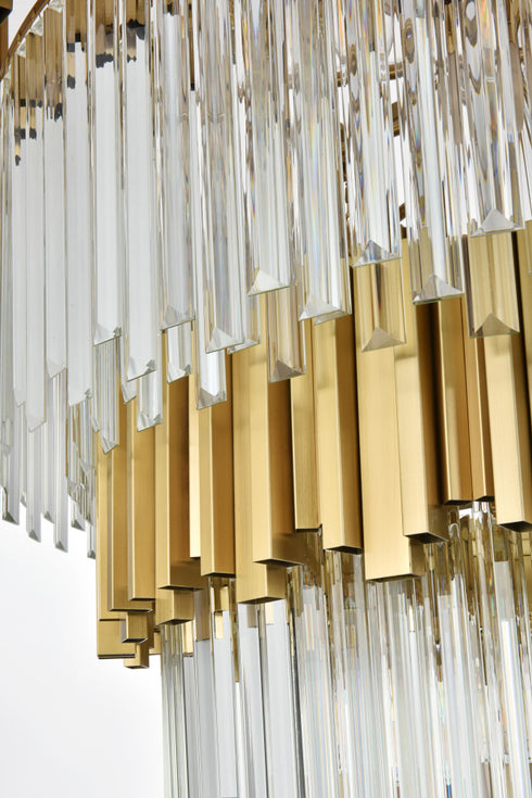 Elegant Lighting Willow 27 Light Pendant D40 Inch H59 Inch L29 Satin Gold in Satin Gold and Clear Finish Model: 3400GR40SG