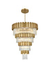 Elegant Lighting Willow 27 Light Pendant D40 Inch H59 Inch L29 Satin Gold in Satin Gold and Clear Finish Model: 3400GR40SG