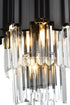Elegant Lighting Willow 3 Light Wall Sconce W12 Inch H18 Inch L2 Black in Black and Clear Finish Model: 3400W12BK