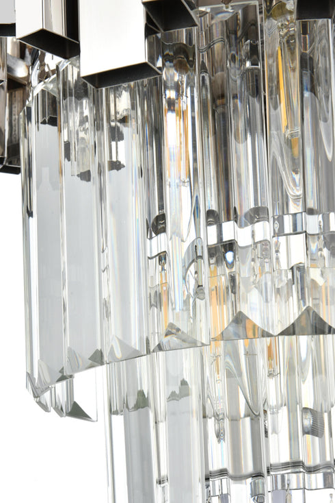 Elegant Lighting Willow 3 Light Wall Sconce W12 Inch H18 Inch L2 Chrome in Chrome and Clear Finish Model: 3400W12C