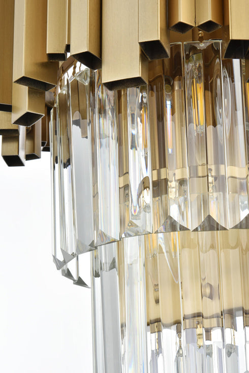 Elegant Lighting Willow 3 Light Wall Sconce W12 Inch H18 Inch L2 Satin Gold in Satin Gold and Clear Finish Model: 3400W12SG