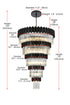 Elegant Lighting Willow 39 Light Pendant D48 Inch H79 Inch L45 Black in Black and Clear Finish Model: 3400GR48BK