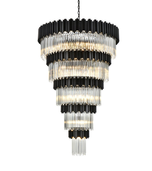 Elegant Lighting Willow 39 Light Pendant D48 Inch H79 Inch L45 Black in Black and Clear Finish Model: 3400GR48BK