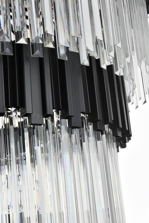 Elegant Lighting Willow 39 Light Pendant D48 Inch H79 Inch L45 Black in Black and Clear Finish Model: 3400GR48BK
